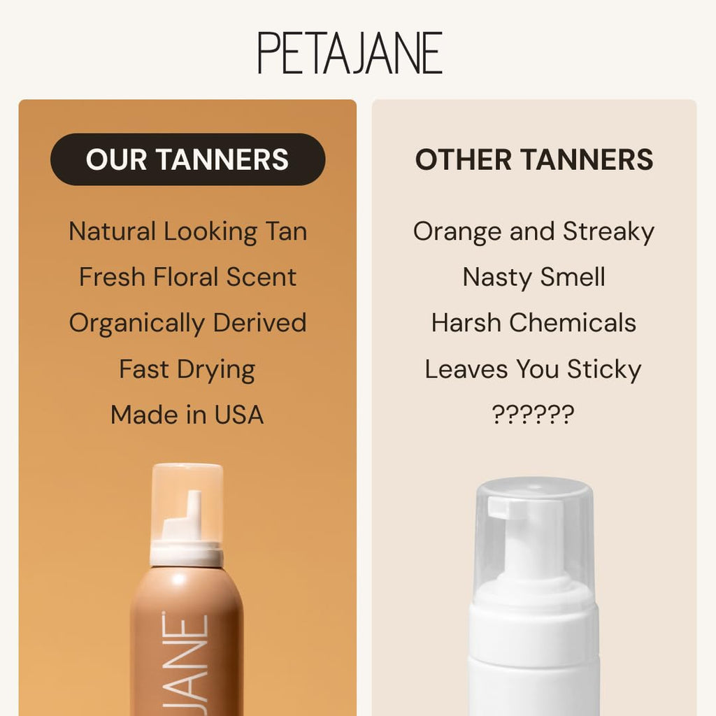 Peta Jane Sunless Tanning Mist 7oz - Made in the USA - Lightweight, Non-Sticky, Streak-Free, Vegan, Natural-Looking Glow