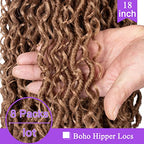 ZRQ 27 Goddess Locs Crochet Hair 18 Inch Boho Faux Locs Crochet Braids, 8 Packs Honey Blonde River Locs With Curly End For Women Hair Extension 27#
