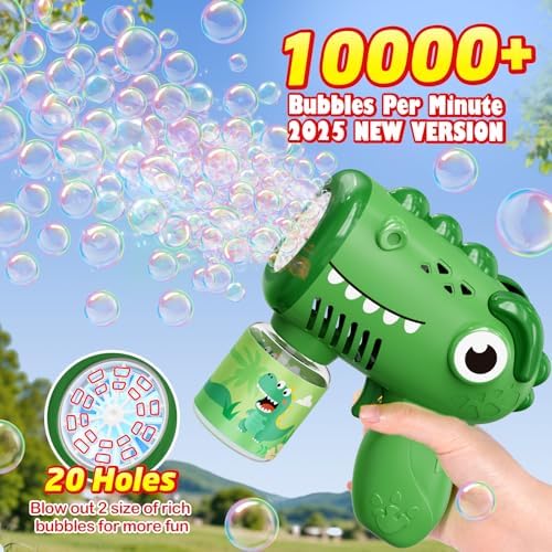 Toys for Ages 3-8 Boys Girls: Yunaking 2 Pack Bubble Machine Gun for Kids Rechargeable with Bubble Solutions, Kids Toys Gifts for 3 4 5 6 7 8 Years Old Boy Girl Birthday Toy for Kid Toddlers Ages 4-6