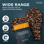 Magni Coffee - Ground - Light Roast - Low Acid - Single Origin USDA Organic Non-GMO Beans Third Party Tested For Mycotoxins & Pesticides - Fair Trade -12 Oz