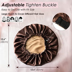 YANIBEST Double Layer Satin Bonnet Silk Bonnet Adjustable Hair Bonnet for Sleeping Hair Bonnets for Women Curly Natural Hair