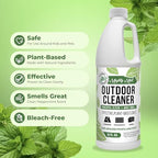 Mighty Mint Outdoor Cleaner, Powerful | Bleach-Free | Biodegradable, Cleans Stains from Mold & Mildew on Wood, Decks, Concrete, Patios, and Vinyl Siding, Natural Mint Scent, 32oz