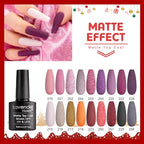 Lavender Violets Gel Nail Polish Kit - 18+3 Colors Glitter Purple Gray Silver Gold Soak-off UV LED Nail Gel Set with Base, Matte and Glossy Top Coat F985A