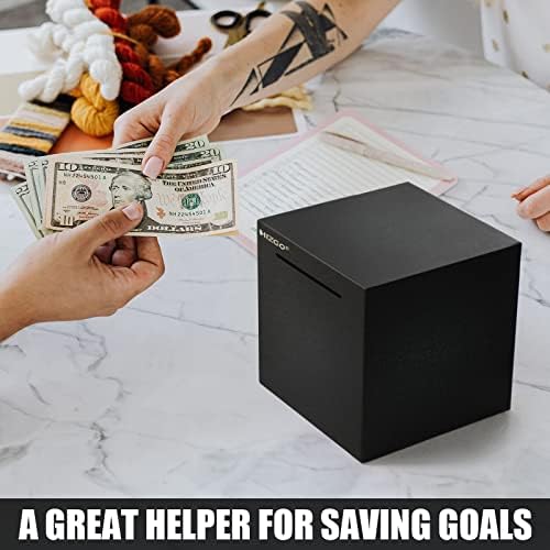 hizgo Adult Piggy Bank- Piggy Bank for Adults Must Break to Open -Stainless Steel Money Box-Metal Saving Box (5.9 inch)