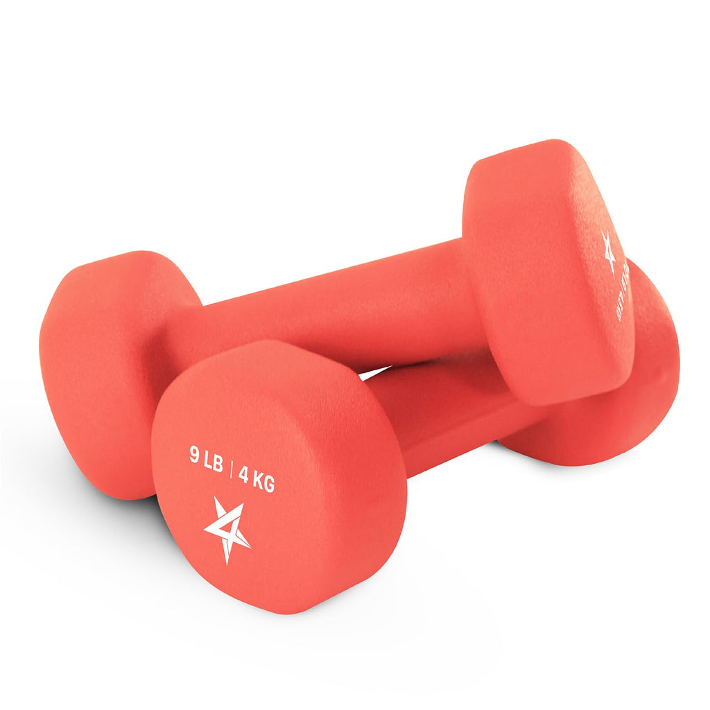 Yes4All 9 lbs Dumbbells Neoprene with Non Slip Grip ��� Great for Total Body Workout ��� Total Weight: 18 lbs (Set of 2)