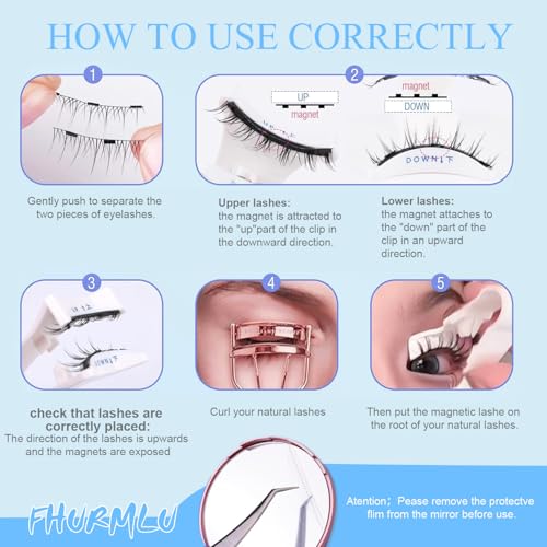 Ginani magnetic lashes,Magnetic Eyelashes Natural Look,Magnetic Eyelashes with Applicator,Reusable Magnetic eyelashes,No Glue Needed Magnetic Eyelashes Magnetic Lashes Kit（Natural+Simple+Fuller）