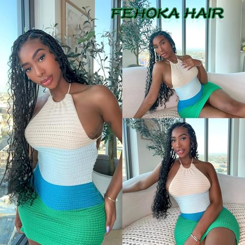 Human Braiding Hair for Boho Braids Synthetic Human Hair Mixed 150g 3 Bundles Deep Wave Bulk Human Hair for Braiding No Weft Curly Braiding Hair Bulk Hair Extensions Natural Color(24Inch)