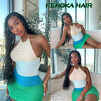 Human Braiding Hair for Boho Braids Synthetic Human Hair Mixed 150g 3 Bundles Deep Wave Bulk Human Hair for Braiding No Weft Curly Braiding Hair Bulk Hair Extensions Natural Color(24Inch)