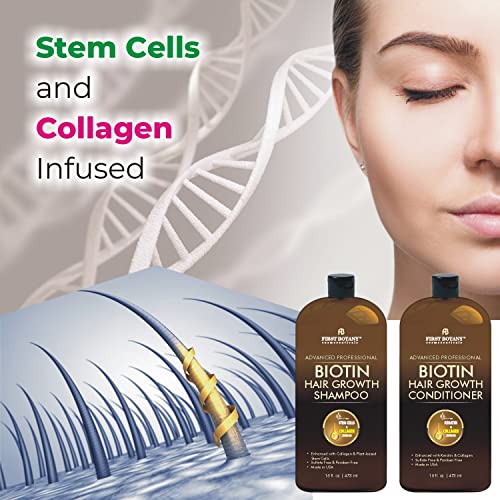 Biotin Hair Growth Shampoo Conditioner - An Anti Hair Loss Set Thickening formula, Collagen & Stem Cell For Hair Regrowth, Anti Thinning Sulfate Free For Men & Women Anti Dandruff Treatment 16 oz x2