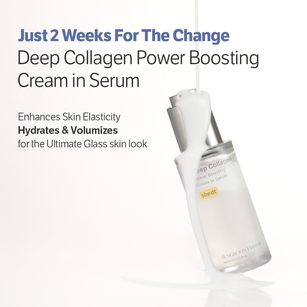 SUNGBOON EDITOR Deep Collagen Serum | Volufiline + Collagen + Niacinamide | Hydrating & Smoothing Care | Korean Skincare, 1.01 fl oz | Valentines Day Gifts for Woman