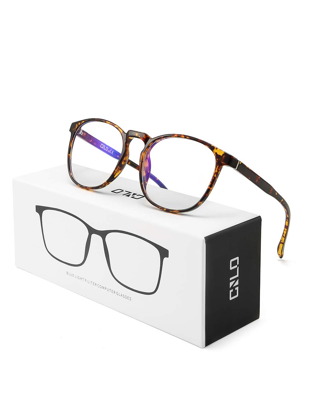 CNLO Blue Light Blocking Glasses,Computer Glasses,Anti Eyestrain, Lightweight Frame Eyeglasses,Men/Women… (Amber)