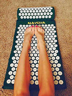 NAYOYA Bellababy Back and Neck Pain Relief - Acupressure Mat and Pillow Set - Relieves Stress, Back, Neck, and Sciatic Pain - Comes in a Carry Case for Storage and Travel - As Seen in USA Today, White