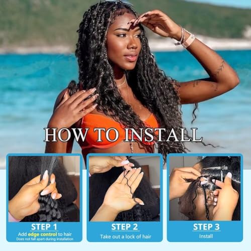 Human Braiding Hair Deep Water Wave Bulk Human Hair 50g 18 Inch Curly Human Hair for Boho Braids Hair Extensions No Weft 1 Braids Per Pack Wet and Wavy Human Hair Braiding Hair Natural Color