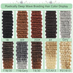 Curly Braiding Hair,30 Inch Deep Wave Braiding Hair,T27/613 Color Ocean Wave Crochet Hair for Black Women,6 packs Ombre Long Deep Wave Crochet Hair, Wavy Braiding Hair for Boho Braids