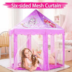 Monobeach Princess Tent Girls Unicorn Large Playhouse Kids Castle Play Tent with Star Lights Gift Toy for Children Indoor and Outdoor Games, 55'' x 53'' (DxH)
