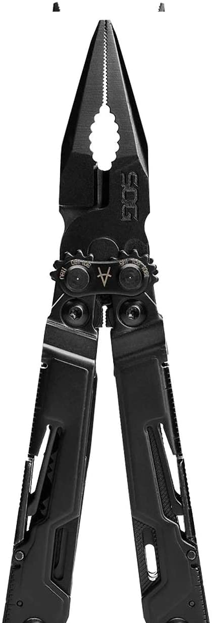 SOG PowerPint Mini Compact Stainless Steel Multi-Tool, 18 Lightweight Specialty Tools & SOG Multitool Pliers Pocket Knife, Black