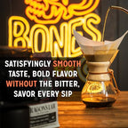 Bones Coffee Company Salted Caramel Flavored Coffee Beans, Whole Bean Coffee Medium Roast Low Acid, Salted Caramel Flavor (12 oz)