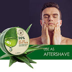 [the SAEM] Jeju Fresh Aloe Soothing Gel 10.1 fl. oz. (300ml) - 99% Aloe Vera, Hydrates & Dry, Itchy & irritated Skin