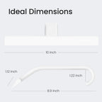 dancemoon JustHang Shower Squeegee with Built-in Hook, 10-Inch White