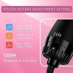 Dual Voltage Hair Dryer Brush with European Plug, Blow Dryer Brush for European Travel, 110V-120V/220V-240V Hot Air Brush and Styler Volumizer with Negative Ion Anti-frizz