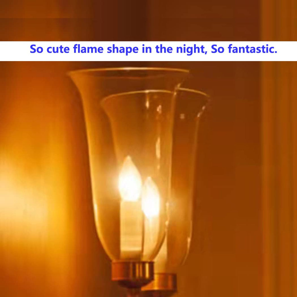 HMYYJT Dimmable LED Candelabra Bulb 25W Equivalent E12 LED Bulb 2700K Soft Warm White, Chandelier Light Bulbs, 2W 200LM Flame Tip CA10 Candle Light Bulb 24 Pack