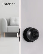 Lanwandeng 2 Pack Entry Door Knobs with Lock and Keys All Alike, Interior/Exterior Door Knob for Bedroom or Bathroom, Entrance Matte Black Door Locks