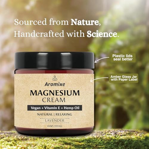 Magnesium Cream For Feet, Lavender Scent Magnesium Cream for Sleep,Soothes Muscle Tension,Magnesium Lotion for Relaxation, 4oz