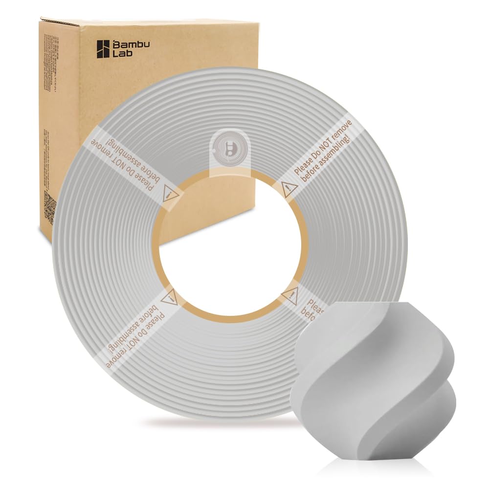 PLA Basic Refill Filament 1.75mm High-Speed, Easy to Print, Eco Friendly with RFID for Bambu Lab X1, X1C, P1S, P1P,A1, A1 MINI AMS 1KG (2.2lbs) Exclude Spool +/- 0.03mm (Light Grey 10104)