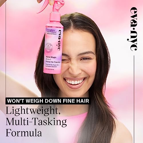 Eva NYC Mane Magic 10-in-1 Hair Primer for Fine Hair: Heat Protectant, Strengthening & Nourishing Styling Product With Sunflower Seed & Argan Oil, 5.4 fl oz