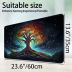 for MTG Game Playmat, for Magic TCG Rubber Play mat,Tabletop Card Playmats with Smooth Surface,Trading Card Inked Game Mat,Battle Game,Galaxy Art Tree