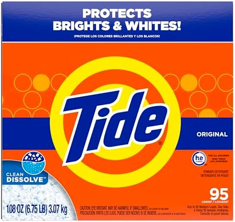 Tide Powder Laundry Detergent, Original Scent, 95 Loads, 108 oz