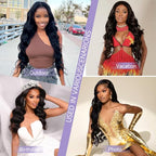 Body Wave Lace Front Wigs Human Hair Pre Plucked With Bleached Knots 200 Density HD Lace Frontal Human Hair Wig 13x6 Transparent Lace Front Wigs Human Hair With Baby Hair 28 Inch