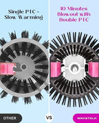 Wavytalk Blowout Boost Thermal Brush, 1.5 inch Heated Round Brush for Blowout Look, Negative Ion Technology, Ceramic Tourmaline, 5 Temperature Settings, Dual Voltage, White