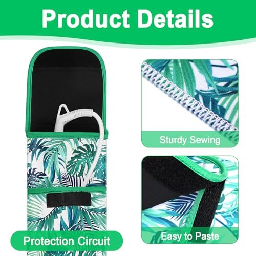 Shappy 2 Pieces Flat Iron Case Heat Resistant Travel Bag Hot Curling Iron Case Cover Holder Neoprene Straightener Holder and Silicone Hot Tools Flat Travel Sleeve(Frond Style)