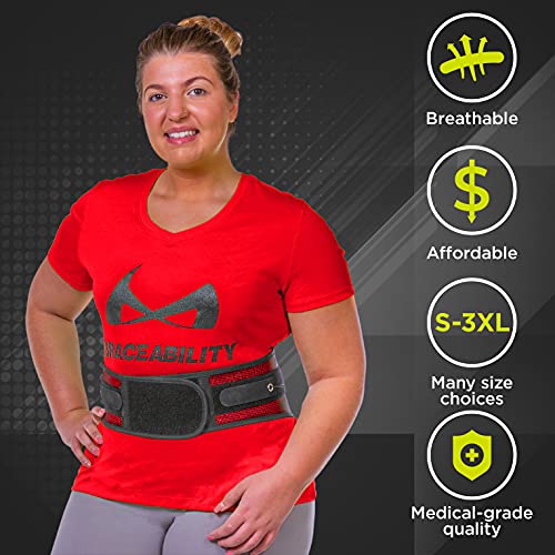BraceAbility Spine Sport Lower Back Brace - Working Out, Exercise, Run, Kayak, Golf, Gym, Manual Labor, Tennis, Athletic Lumbar Corset for Active Women and Men (2XL)