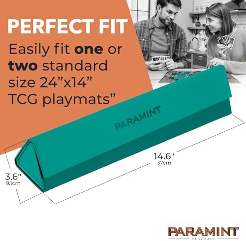 MatShield Green, Durable Playmat Case - Compatible with Magic The Gathering, MTG Play Mat Tube - MTG Accessories - Premium Leatherette with Fabric Interior, Magnet Snap Closure