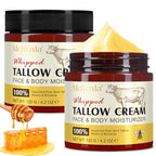 Beef Tallow for Skin, Beef Tallow for Face, Organic Beef Tallow Face Moisturizer, Natural Tallow and Honey Balm, Pure Beef Tallow Moisturizer Body, Grass Fed Beef Tallow, All Skin Types 4.2 Oz
