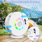 Bubble Machine for Kids Toddlers,90° 360° Auto Rotatable Portable Bubble Maker Toy for 3 4 5 Year Old, Automatic Bubble Blower with RGB Light Rechargeable, Outdoor Wedding Party Birthday Gifts