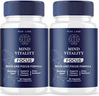 Mind Vitality Focus Brain Supplement, Official Mind Vitality to Boost Focus and Concentration & Avoid Mid-Afternoon Fatigue, Mind Vitality Advanced Formula (120 Capsules) (Pack of 2)