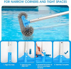12.5'' Round End Pool Brush Head - Cleaning Wall & Tiles & Steps, Sturdy Nylon Bristles, Scrub Brush for Inground/Above Ground Pool, Spa, Hot Tub, No Pole