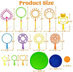 JOYIN Big Bubble Wands Set with with Tray, 21" Giant Bubble Wands Bulk for Kids, Summer, Outdoor Play Period & Birthday Party & Games, 6 Pcs Solution Suitable, Suitable for All Age People
