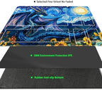 MTG Playmat with Zones Magic Card Playmat Game Mat,TCG & CCG Card Games Mat with Free Storage Bags Size 24 x 14 Inches (with Zones,Dragon1)