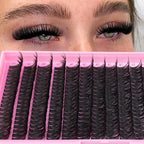 Geeneiya Full Lash Extension Kit 10-18MM Volume Eyelash Extension Kit D Curl Cluster Lashes Individual Eyelashes Kit with Waterproof Lash Bond and Seal, Lash Tweezers (10-18MM, 280Pcs, 70P)