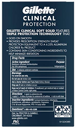 Gillette Clinical Anti-Perspirant Deodorant, Ultimate Fresh Advanced Solid 1.70 oz (Pack of 12)