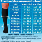ABSOLUTE SUPPORT (3 Pairs) Wide Calf Graduated Support Opaque Compression Knee High Socks for Women and Men 20-30mmHg | For Embolism, Arthritis, Post Surgery, Swelling - Black, 5X-Large - A501BL8-3