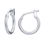 AoedeJ 925 Sterling Silver Hoop Earrings, High Polished Round Tiny Click-Top Hoop Earrings, Small Clasp Hoop Piercing Earrings (Inner Diameter-12mm 1/2'')