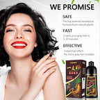 Natural Wine Red Herbal Hair Dye Shampoo, 3 in 1 Burgundy for Gray Hair, 16.9 Fl Oz (Men & Women)