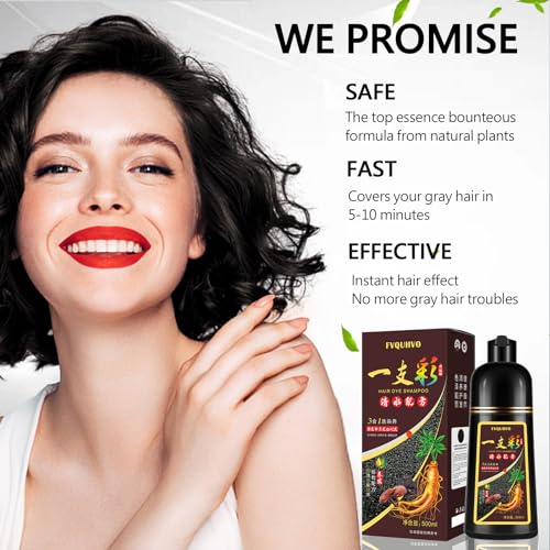Instant Dark Wine Red Hair Color Shampoo 500ml for Men & Women, 3 in 1 Dark Burgundy Dye Shampoo 100% Covers Gray Hair, Natural Coloring Shampoo in Minutes 17.6 Fl Oz