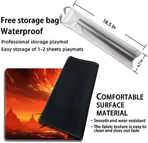 Playmat for MTG, with Free Storage Bags,Game Mat 24 x 14 inches, TCG and Board Game Mat for Cards,Mousepad Desk Mats (Regular,Magic Mat 2)