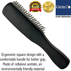 Giorgio Gentle Detangler Brush with Dual Length Bristles for Men - Scalp Massager, Detangling, and Travel Brush for All Hair Types